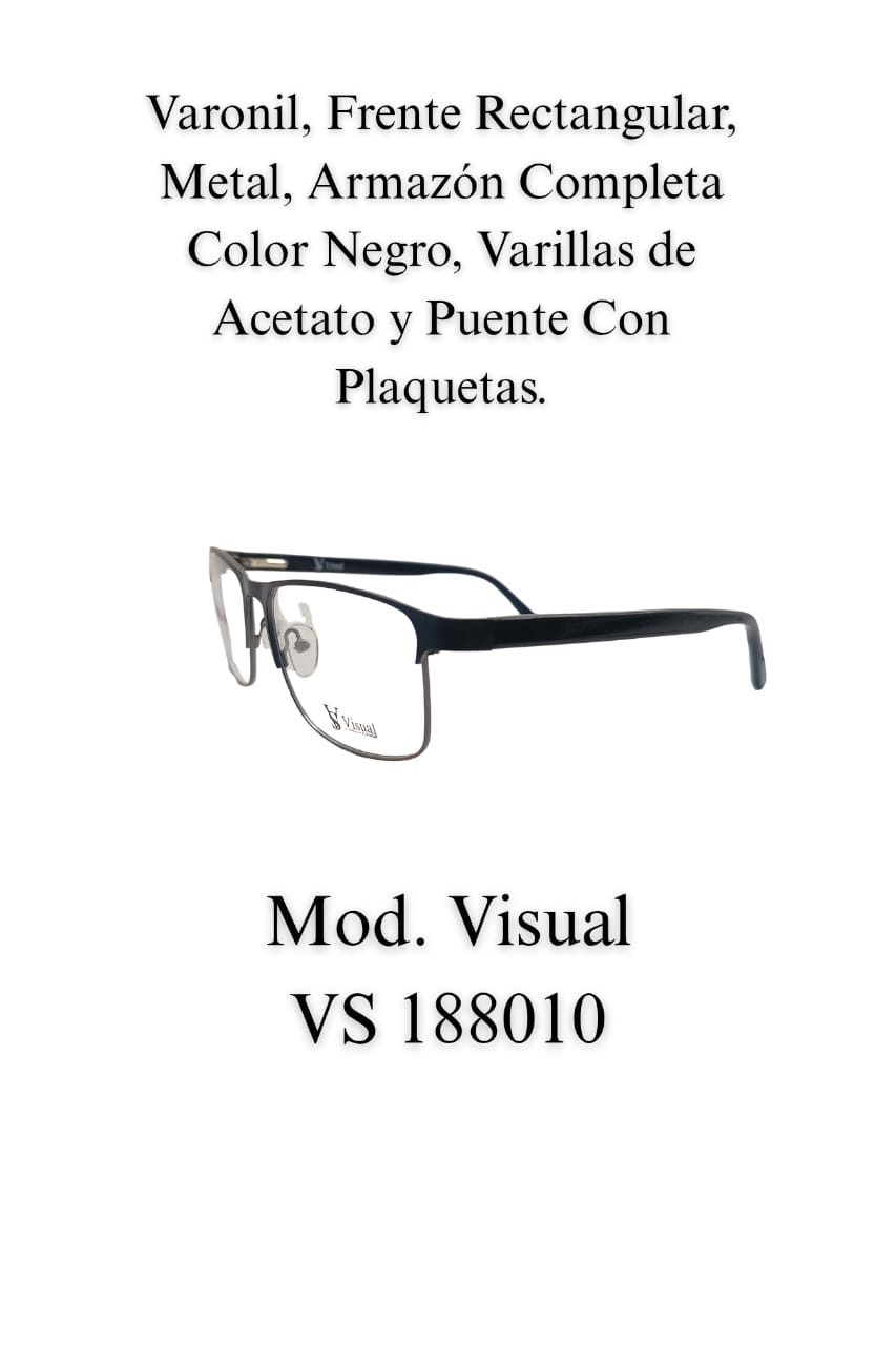 Negro Brillante. Lente Varonil. VISUAL 188010