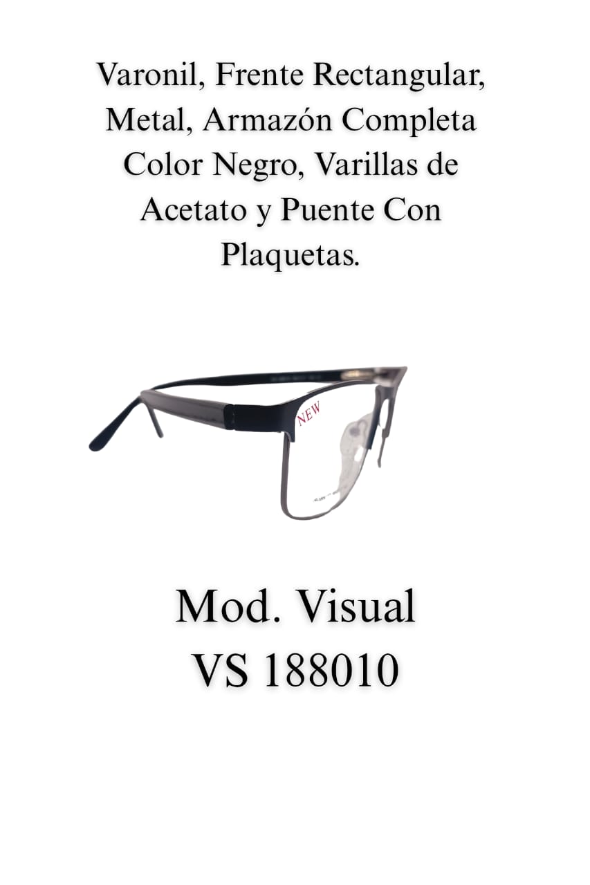 Negro Brillante. Lente Varonil. VISUAL 188010