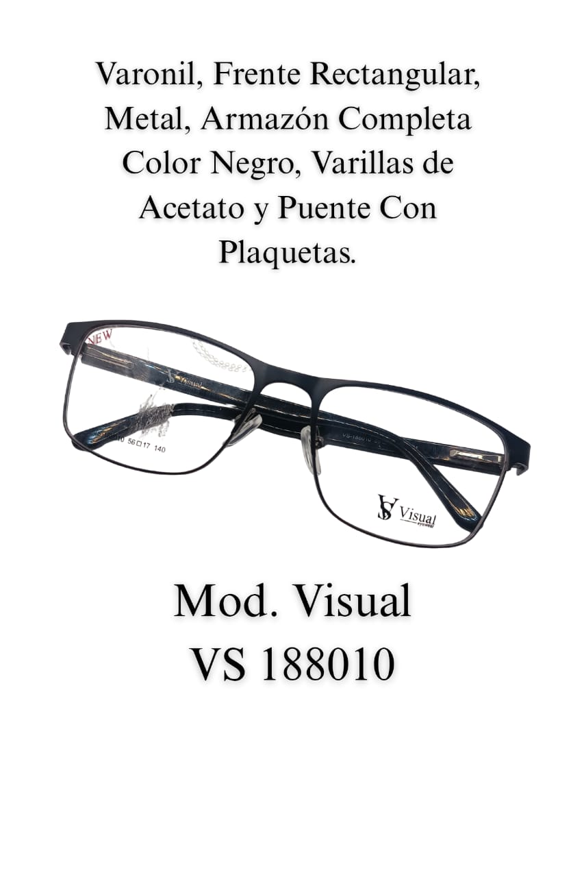 Negro Brillante. Lente Varonil. VISUAL 188010