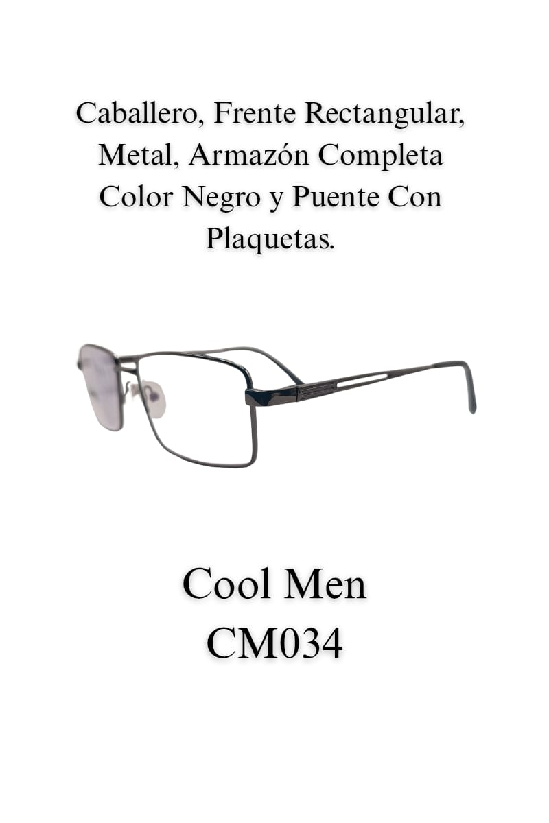 Cómodidad Nasal y durabilidad. Lente Caballero COOL MEN 034