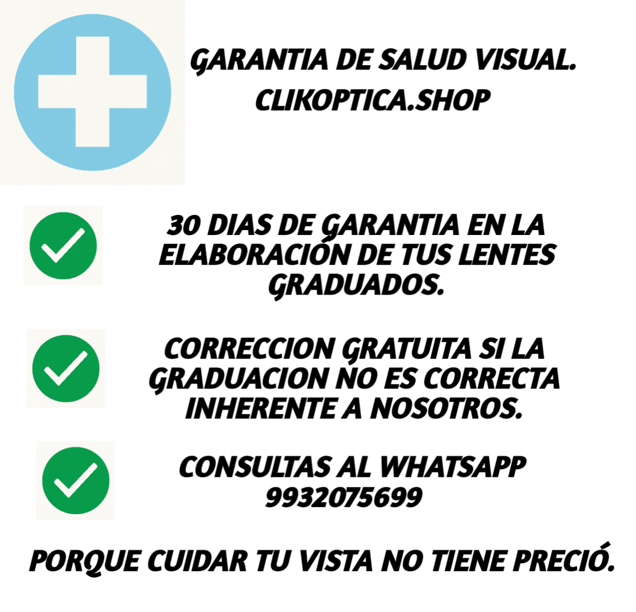 GARANTIA DE SALUD VISUAL - PARA UNA VISION CLARA