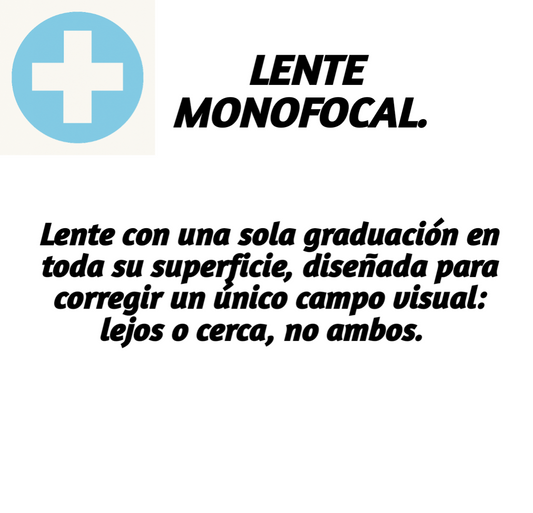 Ventajas de las lentillas monofocales: lente diseñada para corregir un único campo visual.