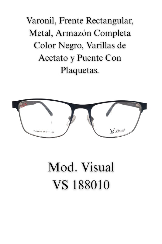 Negro Brillante. Lente Varonil.   VISUAL 188010